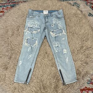 One by one teaspoon trashed free bird jeans size 29